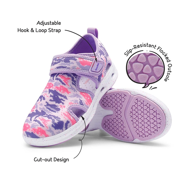 Kids Camouflage Quick Dry Water Sandals - PURPLE PINK - 3
